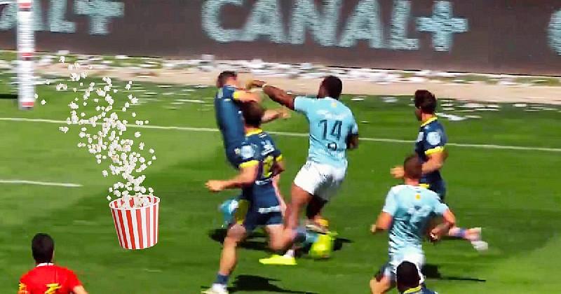 RUGBY. VIDEO. TOP 14. Veredamu fait exploser Newsome comme du popcorn pour l'essai de l'USAP