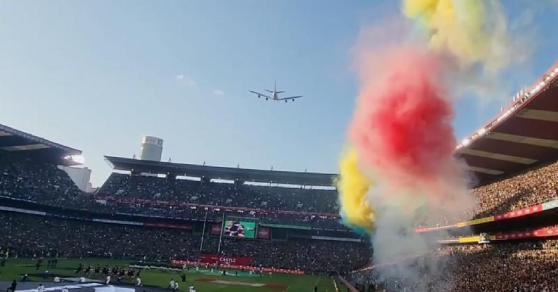 VIDEO. RUGBY. Feux d'artifice, A380 et musique en plein Haka : SA Rugby s'excuse auprès des All Blacks